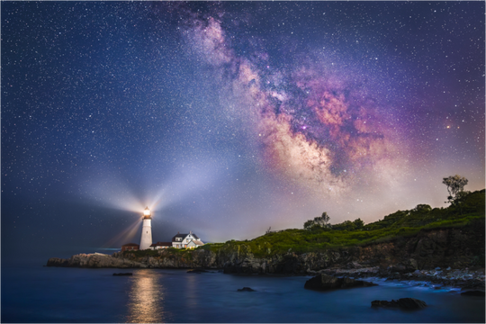 Portland Head Light Under the Stars, Maine