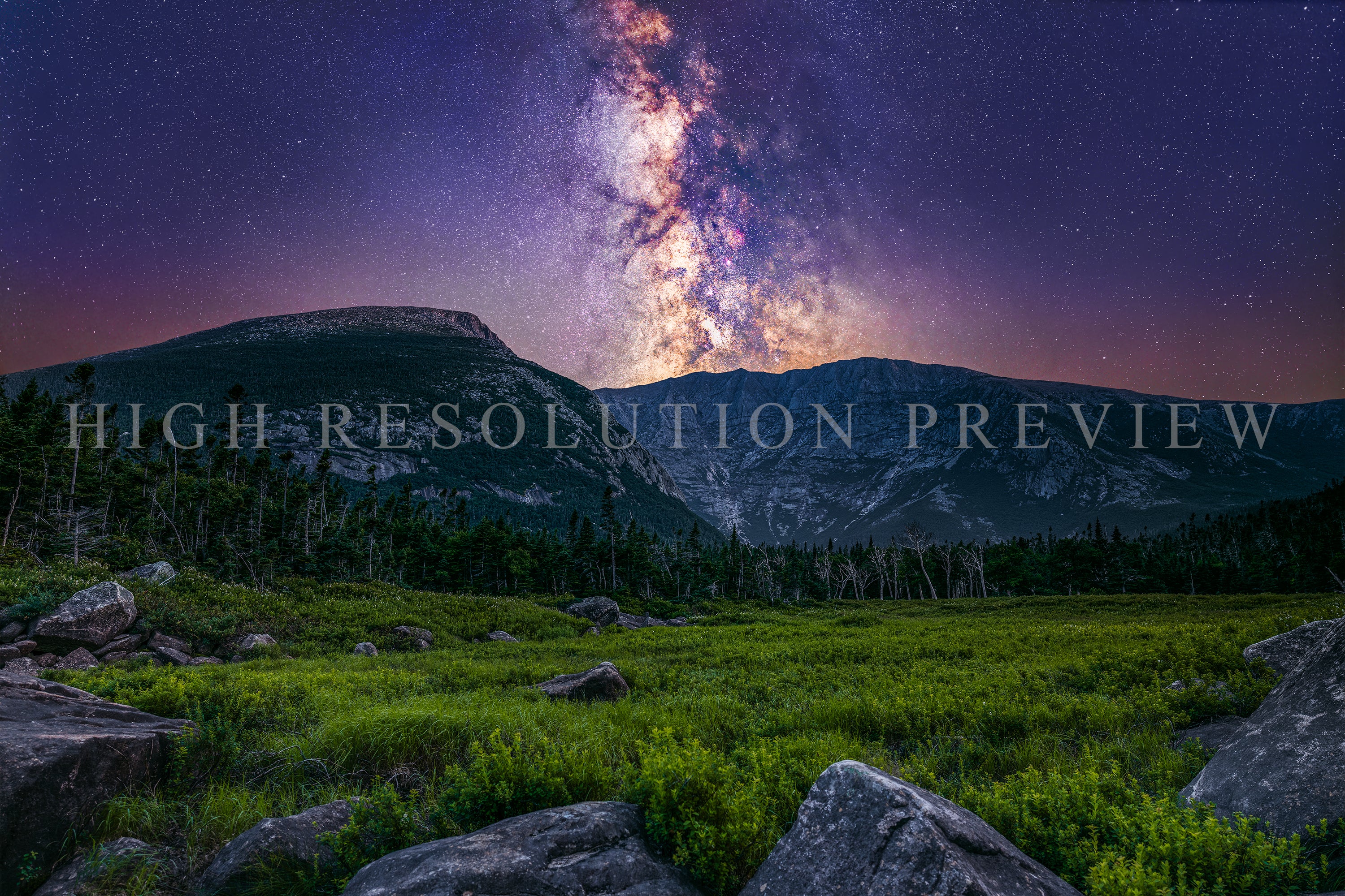 Milky Way Over Mount Katahdin, Maine